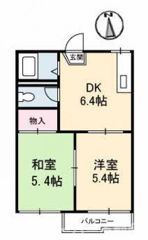 ヘイゼルハイツ A棟 102号室の間取り画像