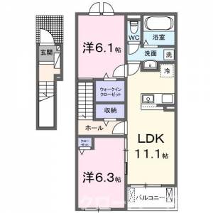 アメージング　スクエア　Ａ 202の間取り画像