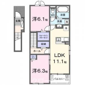 アメージング　スクエア　Ａ 201の間取り画像