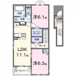 アメージング　スクエア　Ａ 203の間取り画像