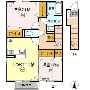 セジュール澄Ⅰ C棟 203の間取り画像