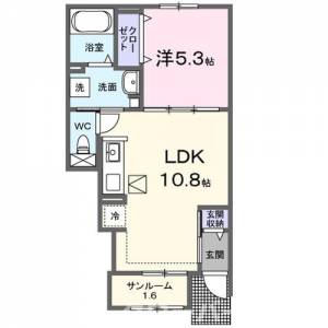 ハーヴェスト山北町　Ｂ 102の間取り画像