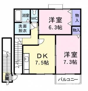 まっちゃハウス　Ⅱ　Ｄ 203の間取り画像