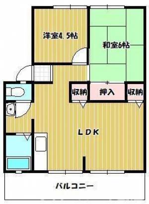 サンビレッジ久米Ａ棟 ２０１の間取り画像