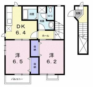 アンソレイエ　Ａ 202の間取り画像