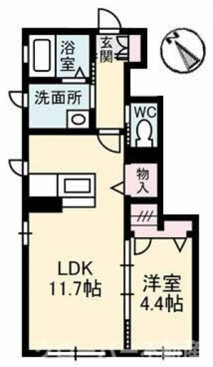 ラピス 103号室の間取り画像