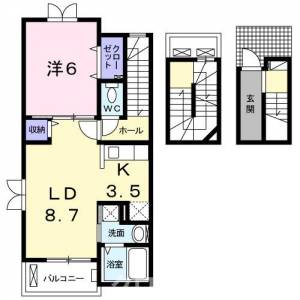 ディア　コート　中津 306の間取り画像