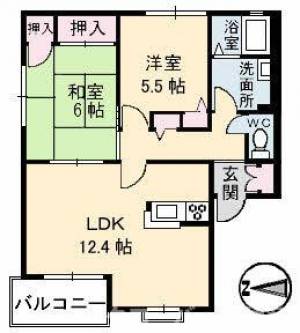 ラ・カーナ I棟 102号室の間取り画像