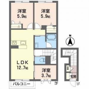 シャーメゾン瀬戸内 206号室の間取り画像