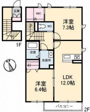 メゾン・プレジール津森Ⅱ 201号室の間取り画像