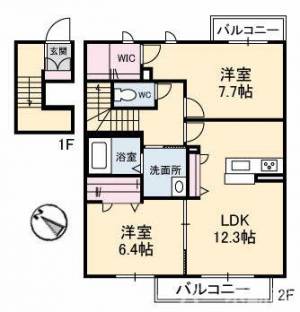 プロヌーブ丸亀 205号室の間取り画像