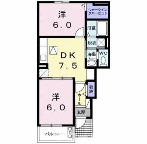 フロル　観音寺Ｂ 102の間取り画像