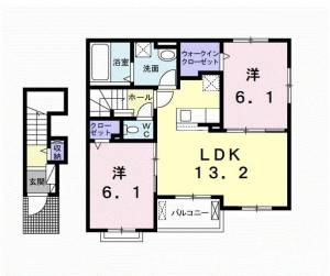 エスポワール谷町　Ｂ 204の間取り画像