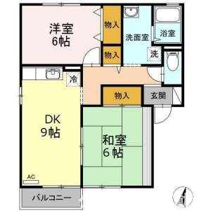 ハイツ田園 Ⅱ A棟 A102の間取り画像