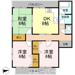 ハイツ・タイチ Ⅰ棟 1-2の間取り画像