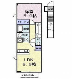 サンシャイン　桜川　Ｃ 202の間取り画像