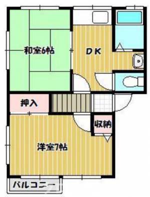 グランコート長野B棟 202の間取り画像