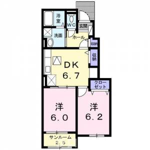 マール　アスールⅡ 103の間取り画像