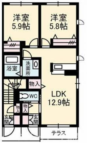 シャーメゾン柞田 B棟 101号室の間取り画像