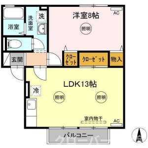 ベルコート A棟 A202の間取り画像