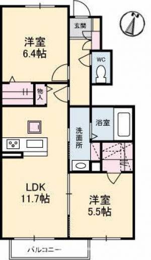 シャーメゾン響 102号室の間取り画像