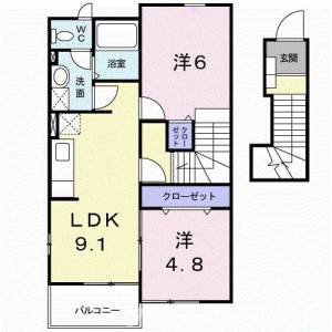 ジェルメ　テール　Ａ 202の間取り画像