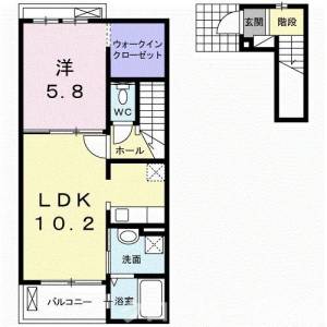 トラストコートⅡ　Ｂ 202の間取り画像