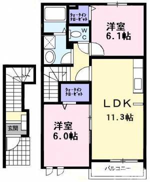 ハーモニー６ 202の間取り画像