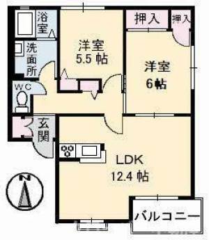 ラ・カーナ A棟 201号室の間取り画像