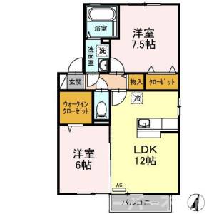 アスクール A棟 201の間取り画像