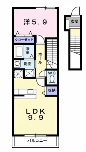 来夢１番館　Ｂ 202の間取り画像