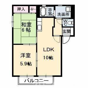 ディアス郡家 B棟 202号室の間取り画像