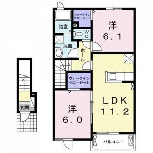 クラール土器西Ｃ 203の間取り画像