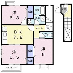 アンジュ・フィオーレＢ 202の間取り画像