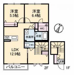 シャーメゾン中府 205号室の間取り画像