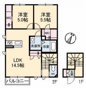 シャーメゾンジュアール N棟 203号室の間取り画像