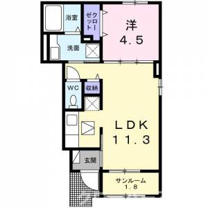 ハイツ　ＨＡＹＡＳＨＩ　２ 103の間取り画像