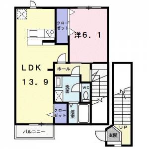 秋桜ＤＯＩ　Ｂ 202の間取り画像