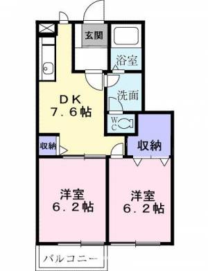 キッシングラミー　Ａ 102の間取り画像