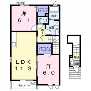 メゾンハナブサⅡ 201の間取り画像