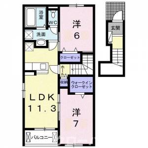 クラール綾川Ｄ 203の間取り画像