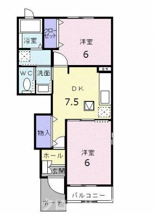 プリーマ　パラスト　Ｂ 102の間取り画像