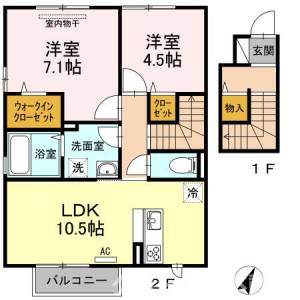 サンセジュール B棟 202の間取り画像