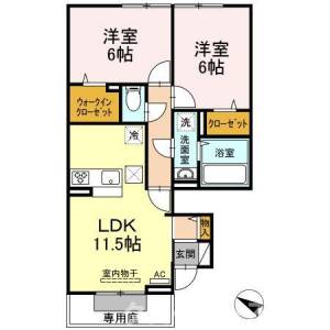 メゾンドシャルム 102の間取り画像