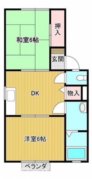 コーポサンシャイン Ｂ１０２の間取り画像