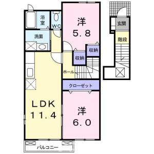 エスペランサＫ＆Ｒ　Ｋ 203の間取り画像