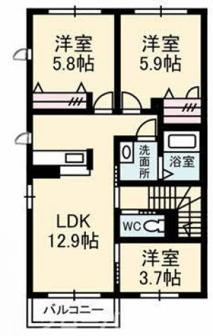 シャーメゾン柞田 B棟 202号室の間取り画像