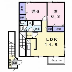 コーポリバーサイド・藤　Ｂ 203の間取り画像