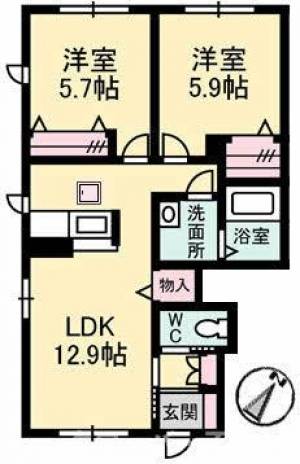 シェーン ヴィラ 103号室の間取り画像