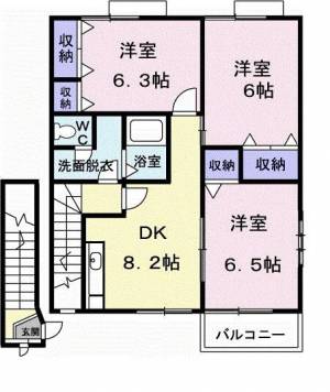 レインボーハイツＡ 202の間取り画像